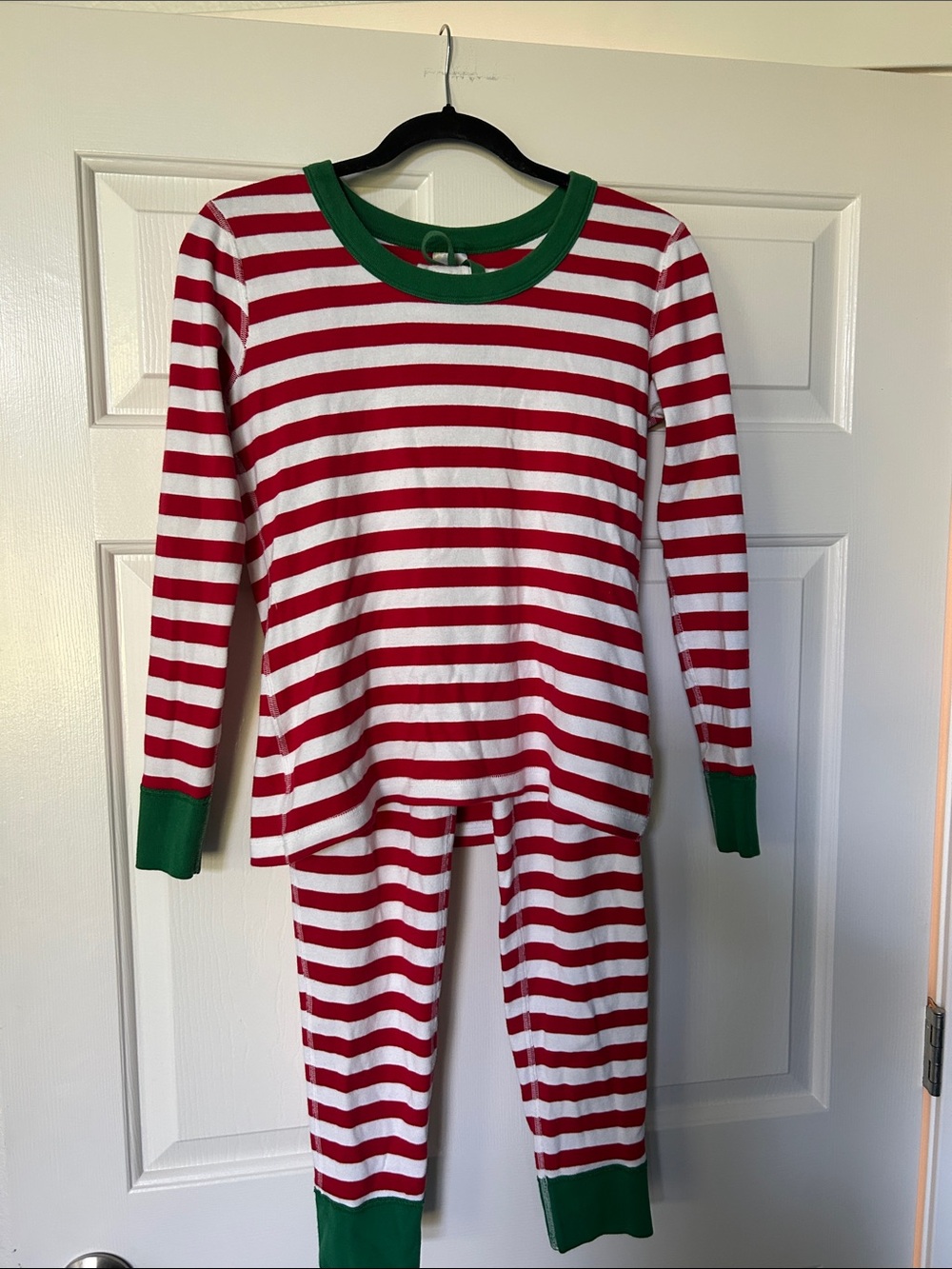 Hanna Andersson Adult Christmas Striped Long John PJ Set Red/White/Green
Size M